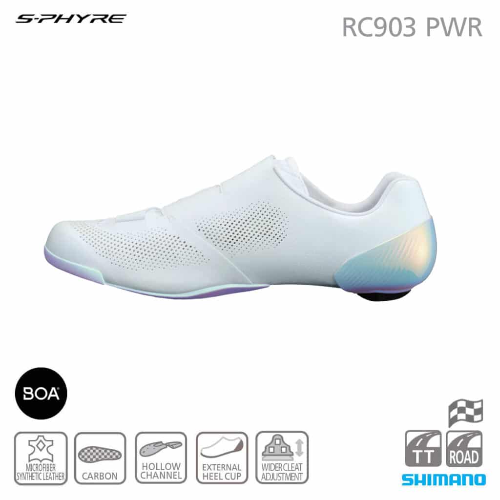 Shimano S-Phyre SH-RC903PWR Road Shoes - White - Port Melbourne Cycles