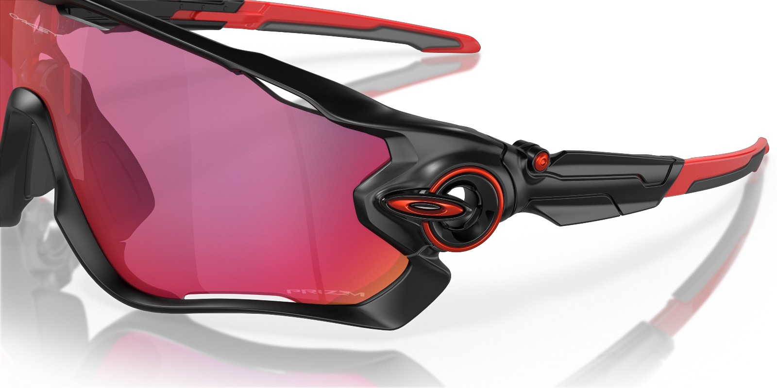 Oakley Jawbreaker Matte Black Prizm Road lens and frame detail