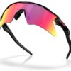 Oakley Radar EV Heater Matte Black Prizm Road rear three-quarter view