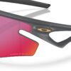 Oakley Sphaera Slash Matte Carbon Prizm Road lens and frame detail