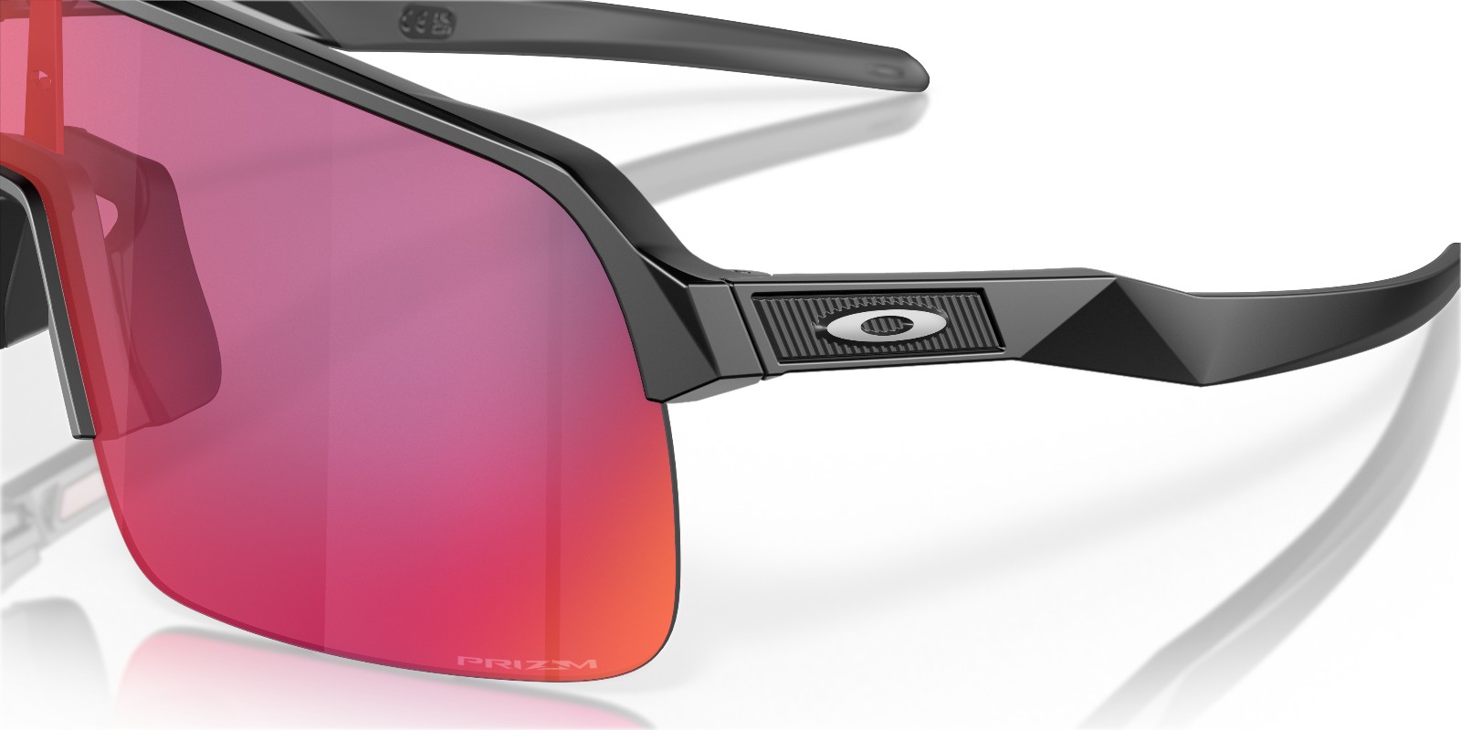 Oakley Sutro Lite Matte Black Prizm Road lens and frame detail