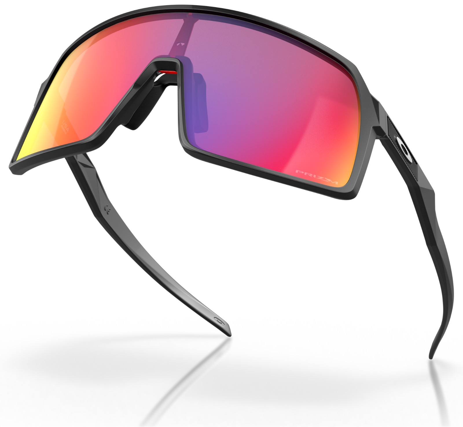 Oakley Sutro Matte Black Prizm Road - rear three-quarter view Oakley Sutro Matte Black Prizm Road rear three-quarter view