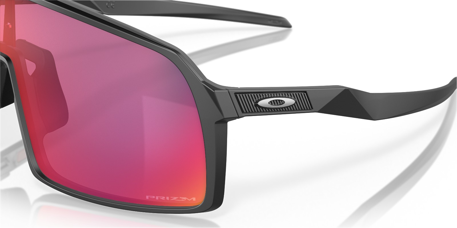 Oakley Sutro Matte Black Prizm Road - lens and frame detail Oakley Sutro Matte Black Prizm Road lens and frame detail