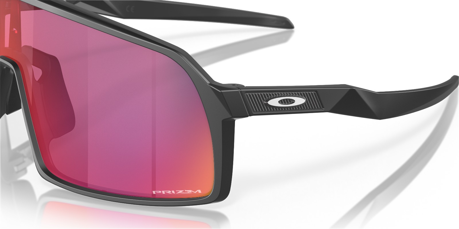 Oakley Sutro S Matte Black Prizm Road lens and frame detail