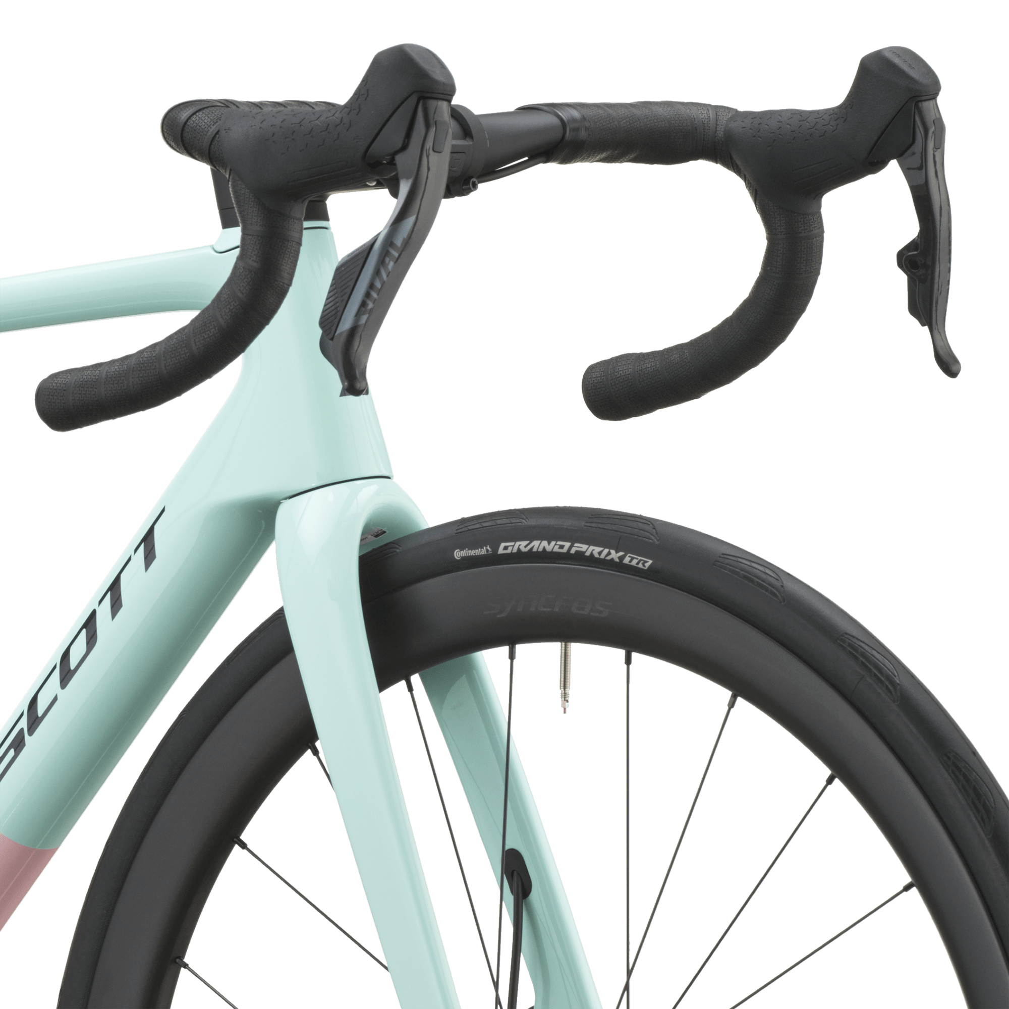 Scott Addict RC 25 (2027) Gelato Pink & Blue cockpit and handlebar detail