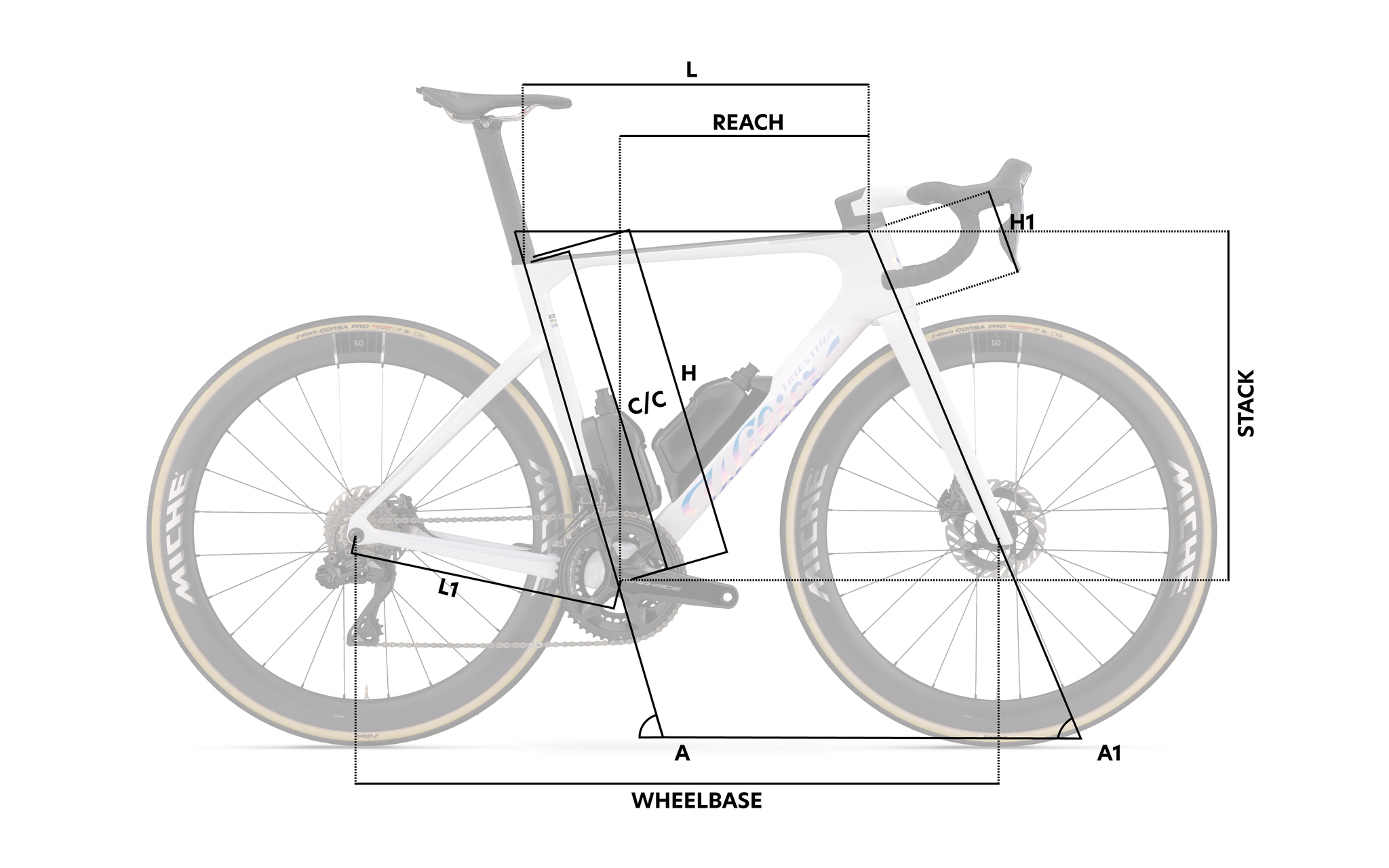 Click to zoom in Geometry of the Wilier Filante SLR iD2
