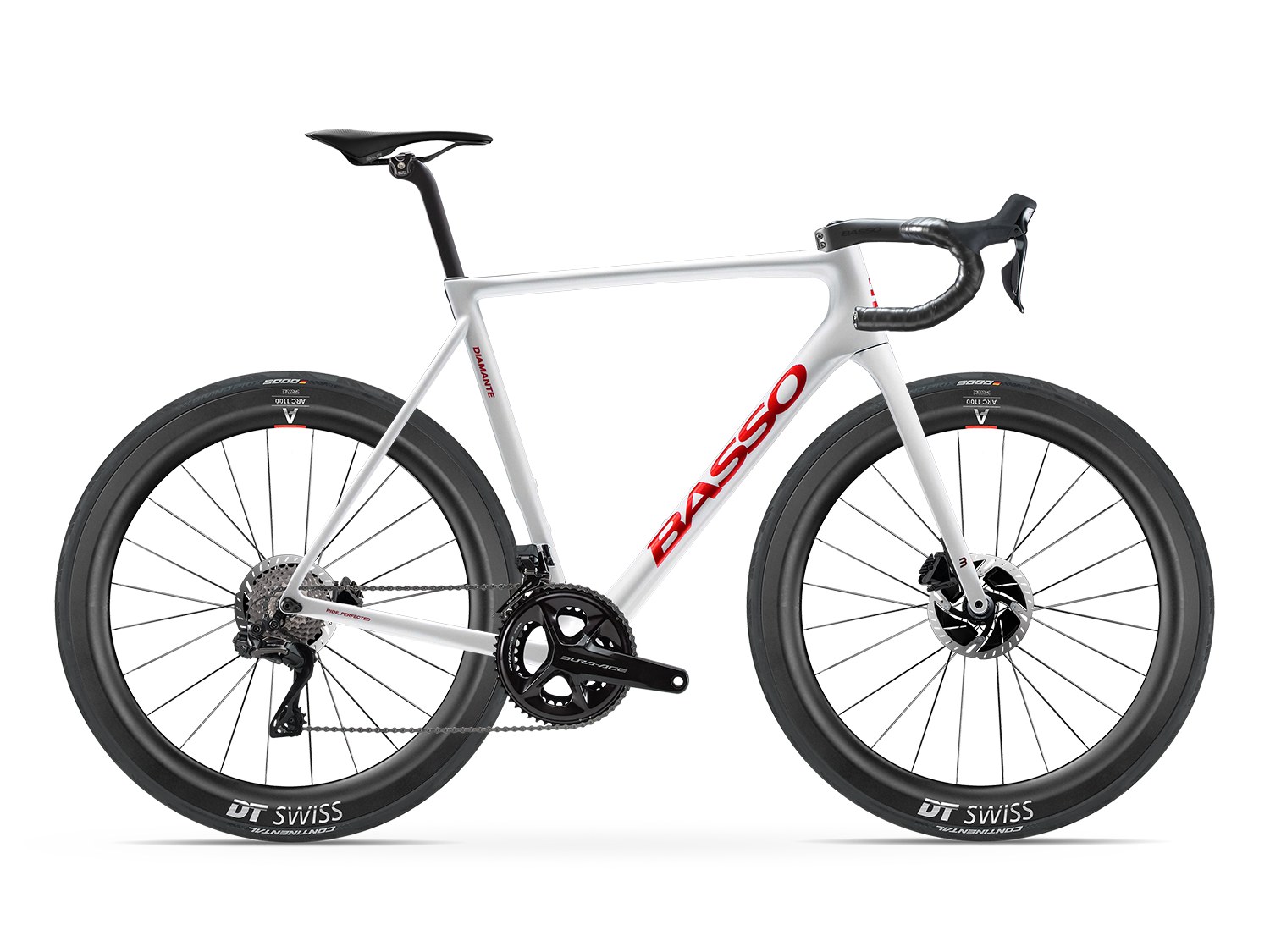 Basso Diamante Shimano Dura-Ace Di2 in White Fire with DT Swiss ARC 1100 55mm wheels