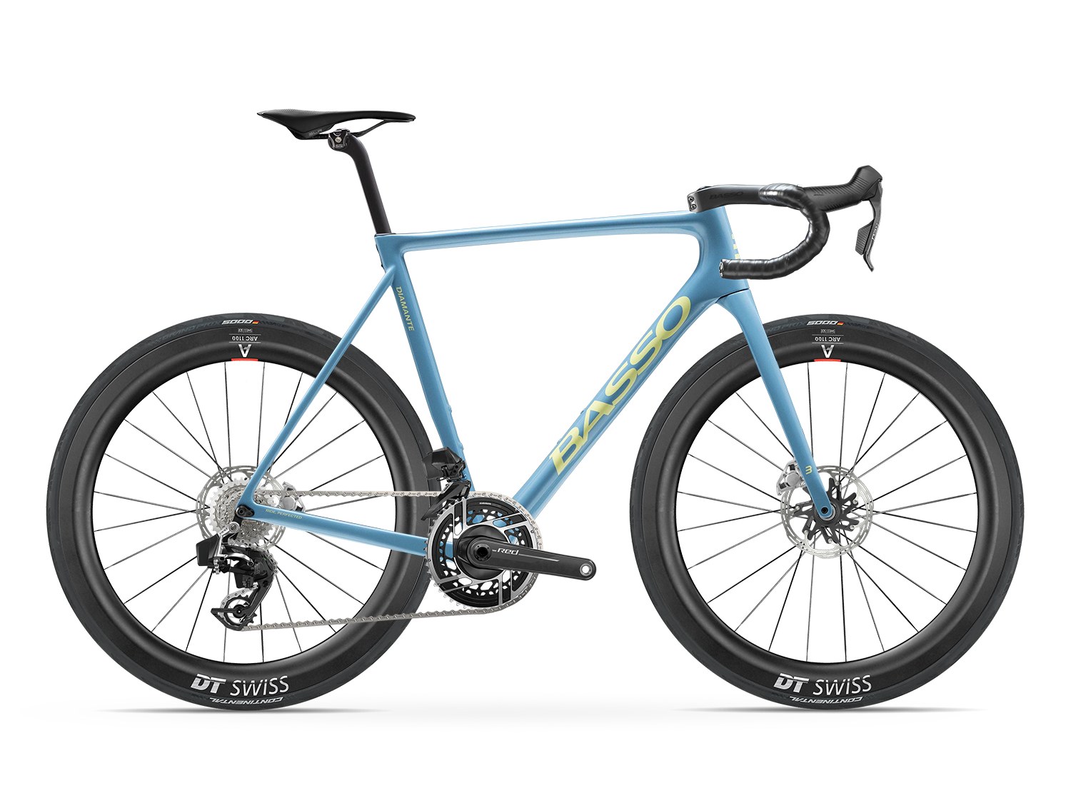 Basso Diamante SRAM Red AXS in Pacific Lime with DT Swiss ARC 1100 55mm wheels
