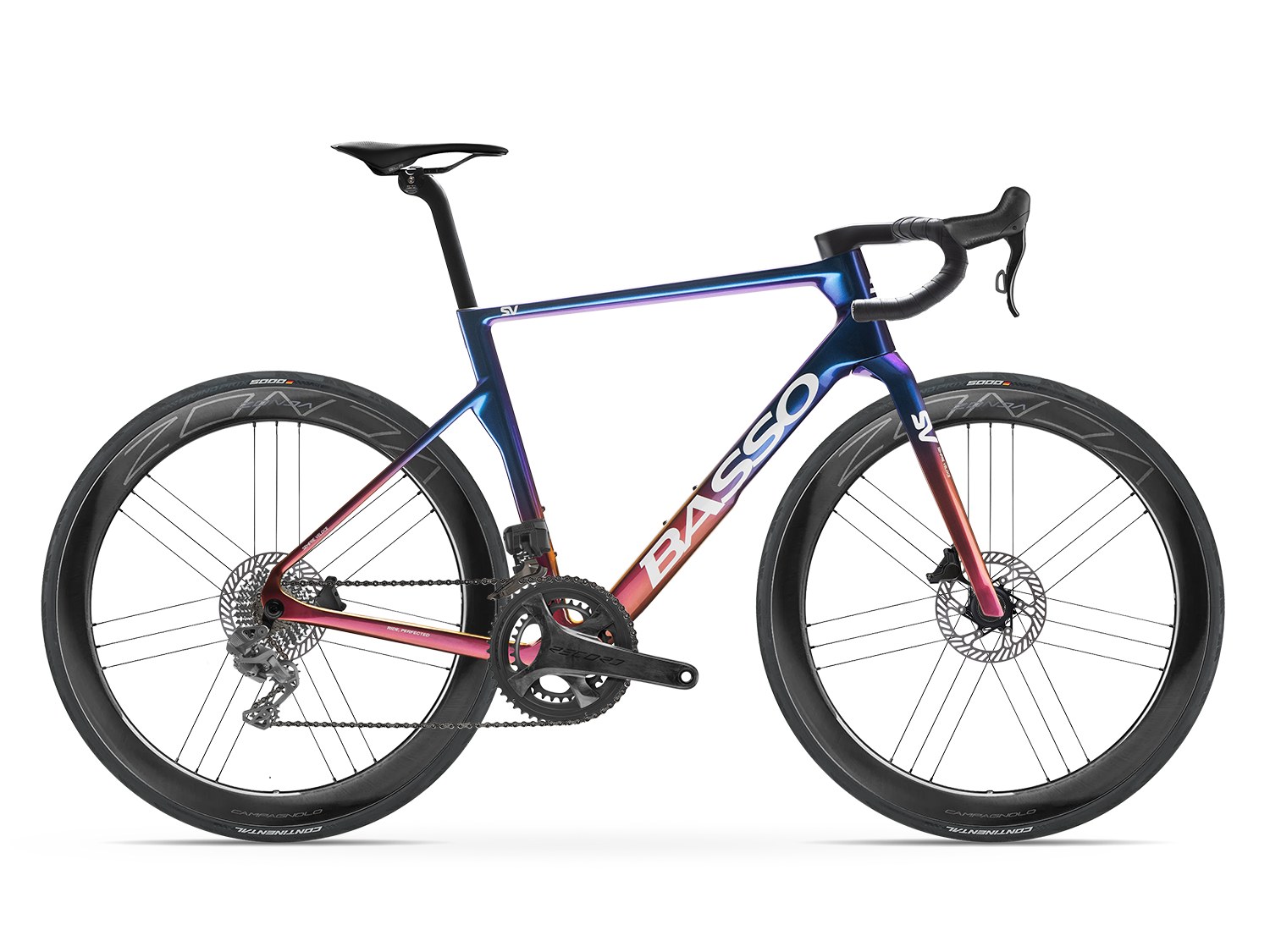 Basso SV Campagnolo Record 13 in Viola Galaxy with Campagnolo Zonda Carbon wheels