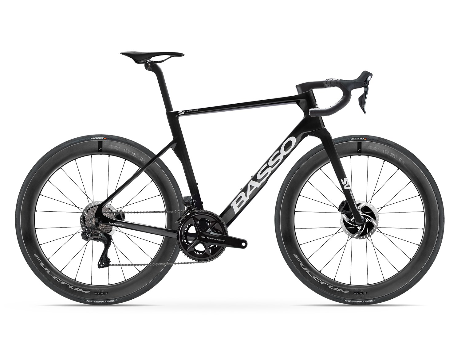 Basso SV Shimano Dura-Ace Di2 in Pure Black with Fulcrum Wind 57mm wheels