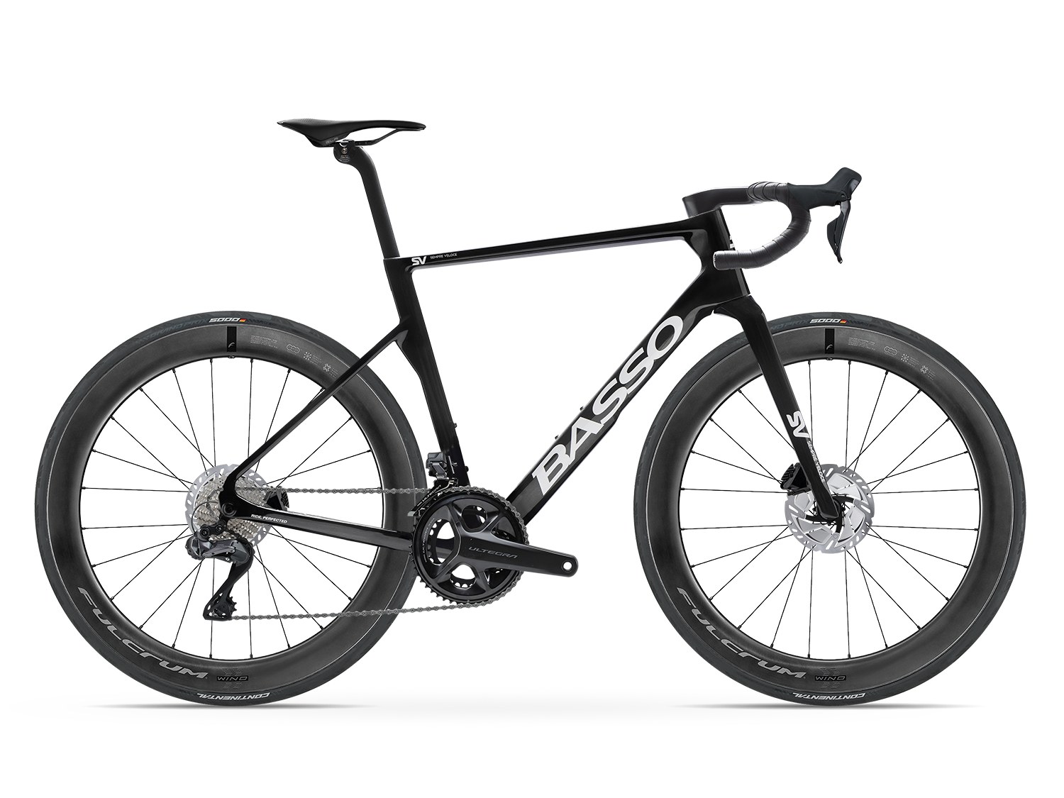 Basso SV Shimano Ultegra Di2 in Pure Black with Fulcrum Wind 57mm wheels