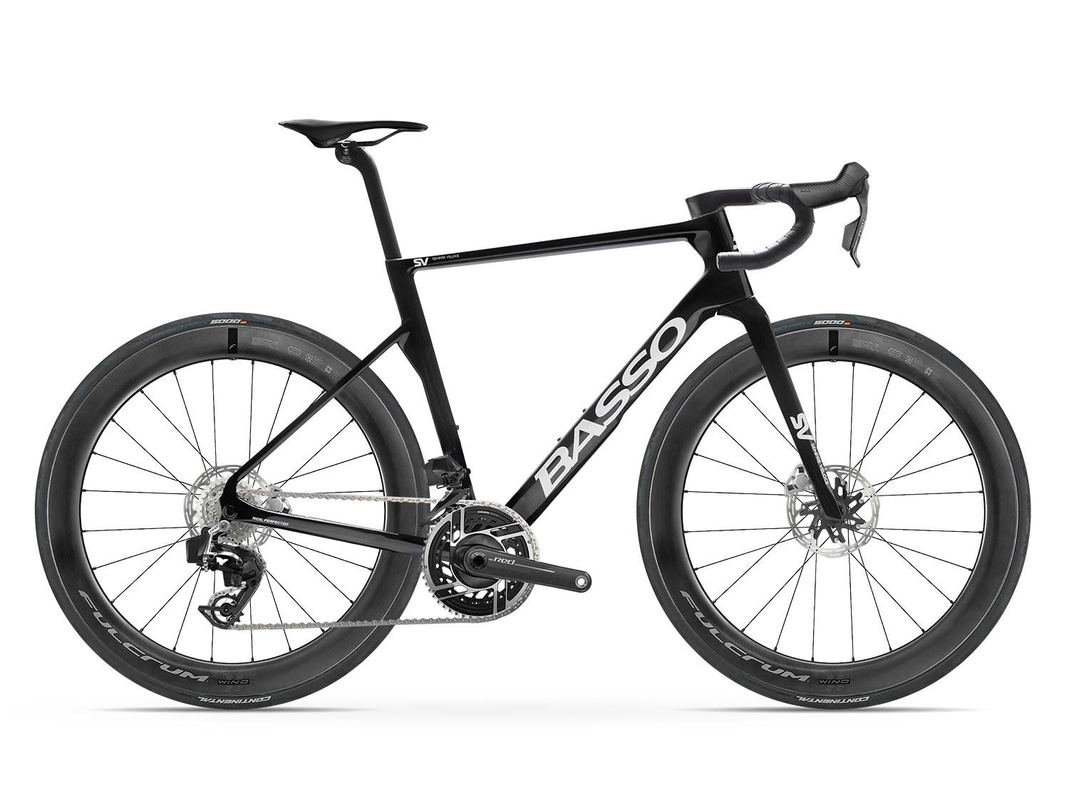 Basso SV SRAM Red AXS in Pure Black with Fulcrum Wind 57mm wheels