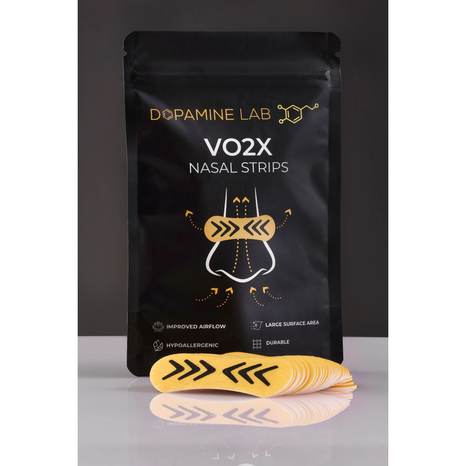 Dopamine Lab VO2X Nasal Strips 30 pack in Yellow
