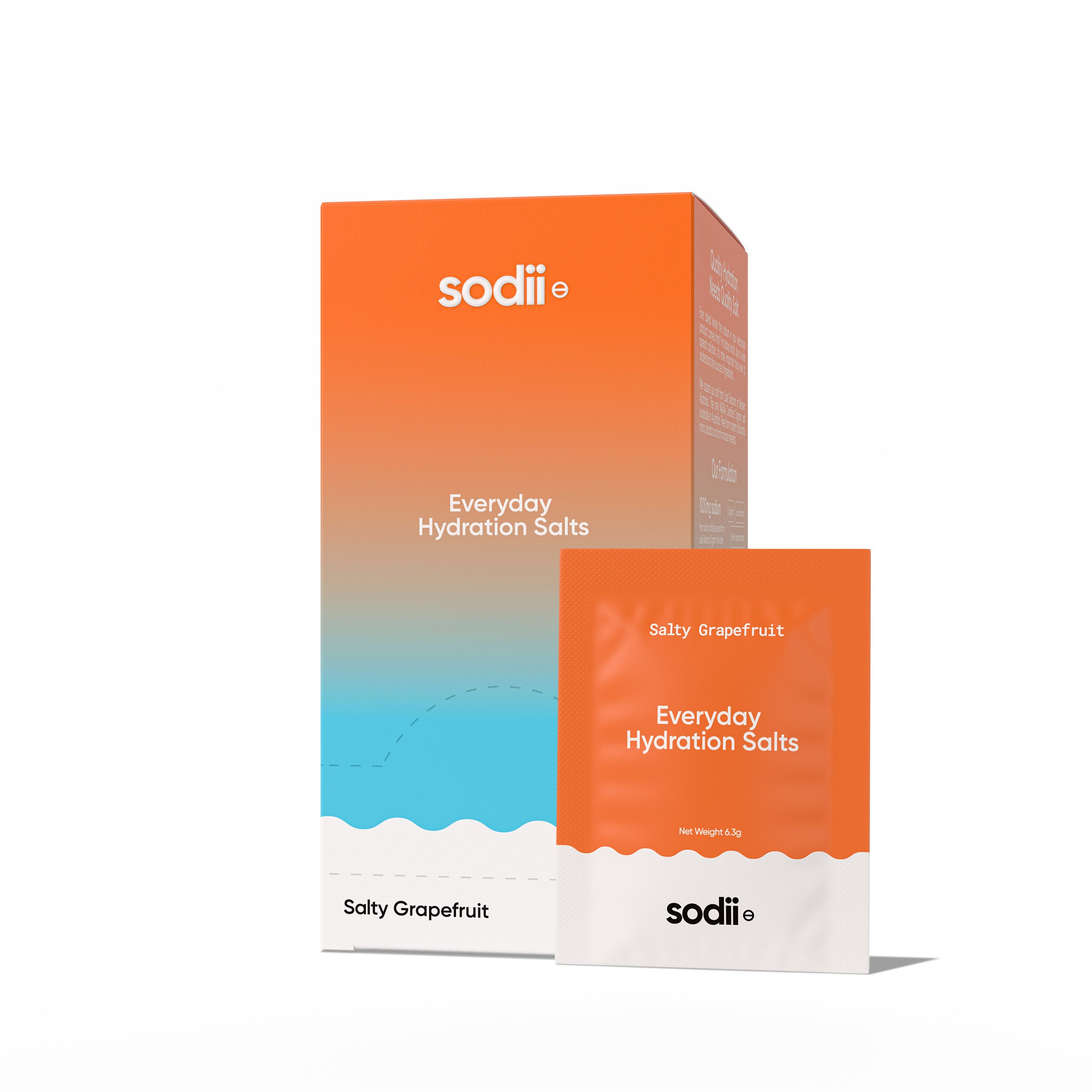 Sodii electrolyte sachets box in Salty Grapefruit