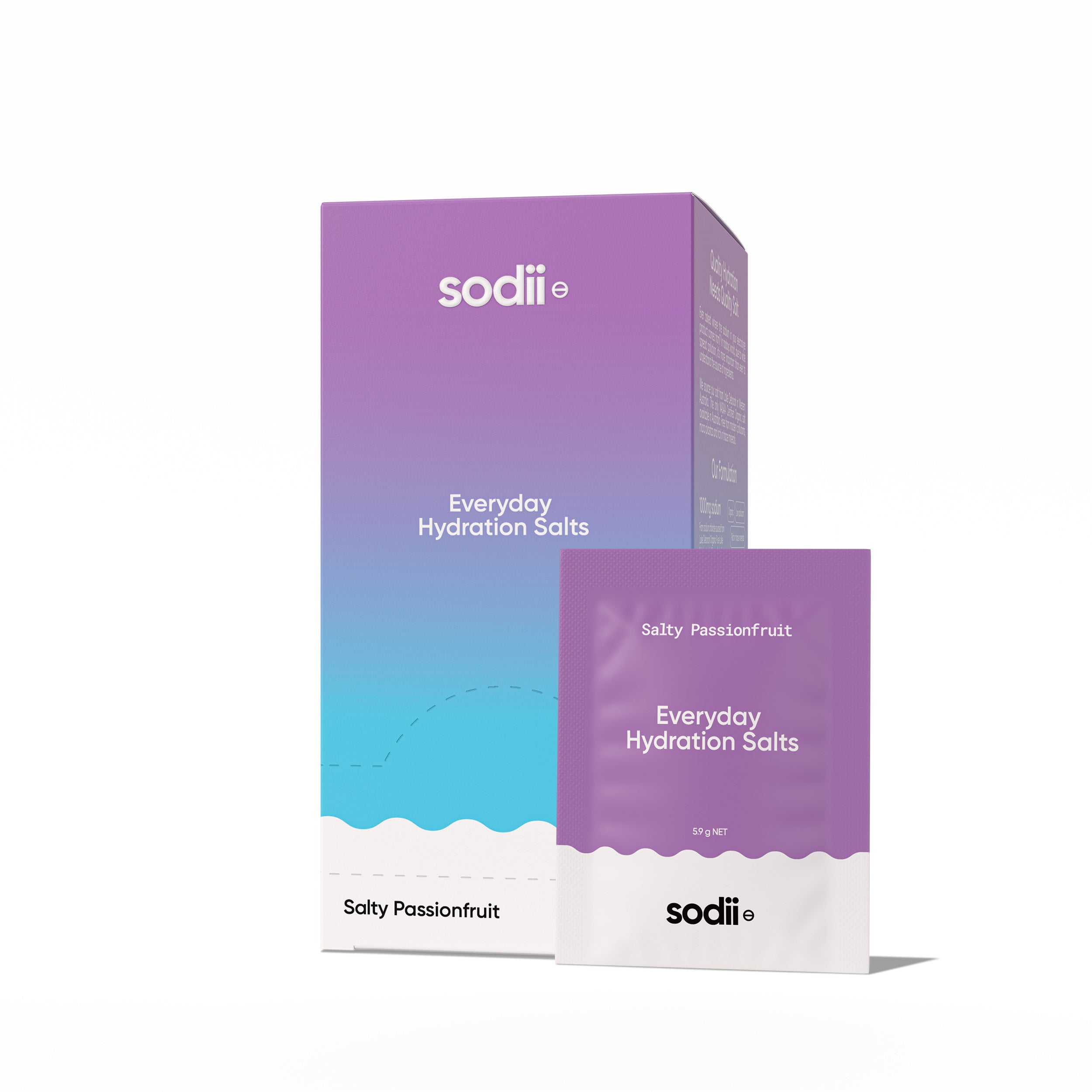 Sodii electrolyte sachets box in Salty Passionfruit